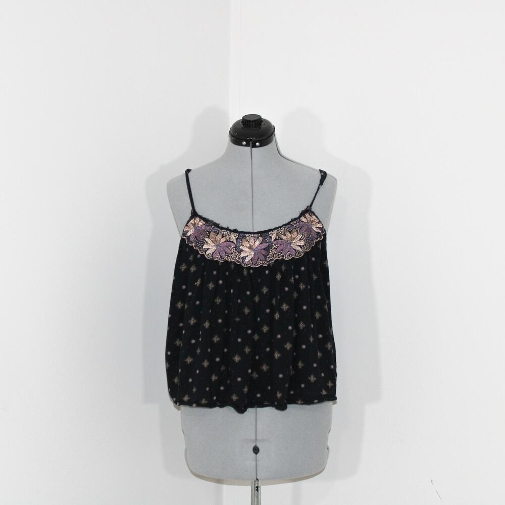 American Eagle Outfitters Embroidered Flowy Boho Crop Top Size XL